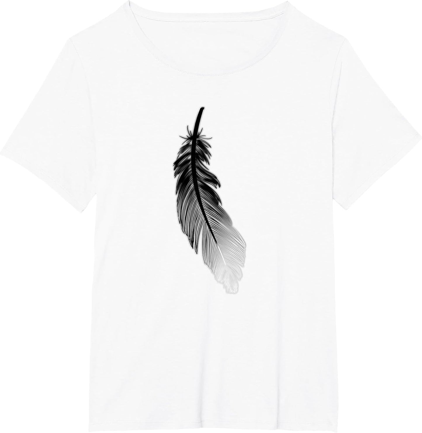Shirt with Black Feather Print