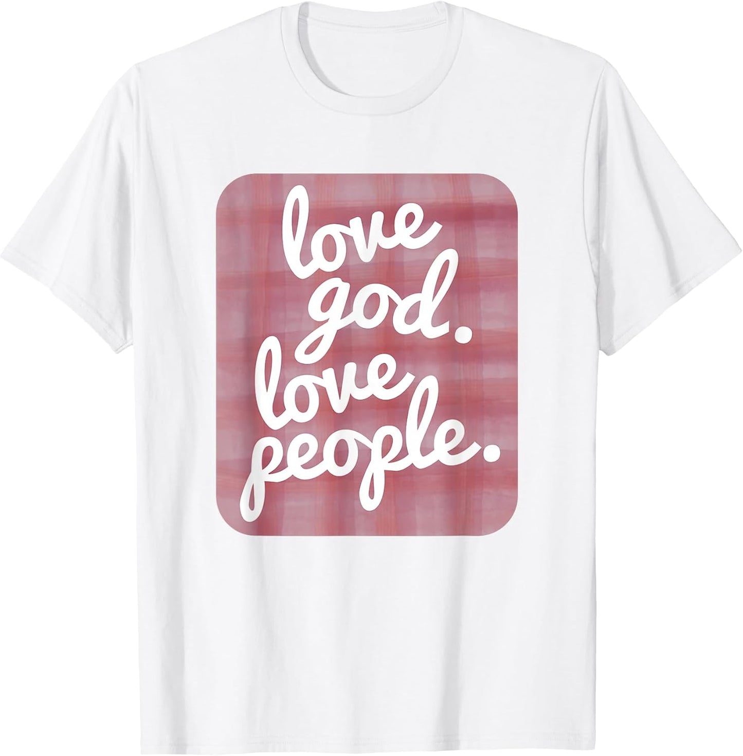 Love God Love People Pink Plaid