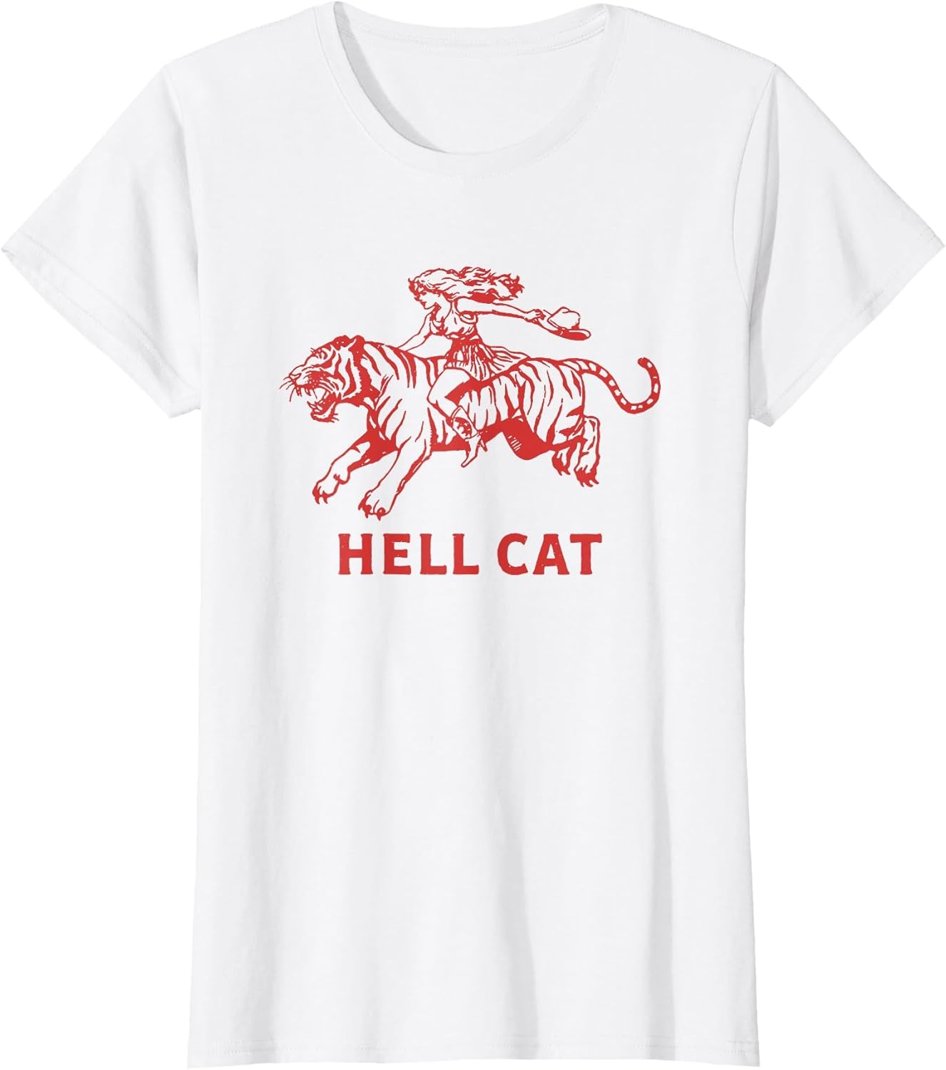 Cowgirl Riding Tiger Hell cat Vintage