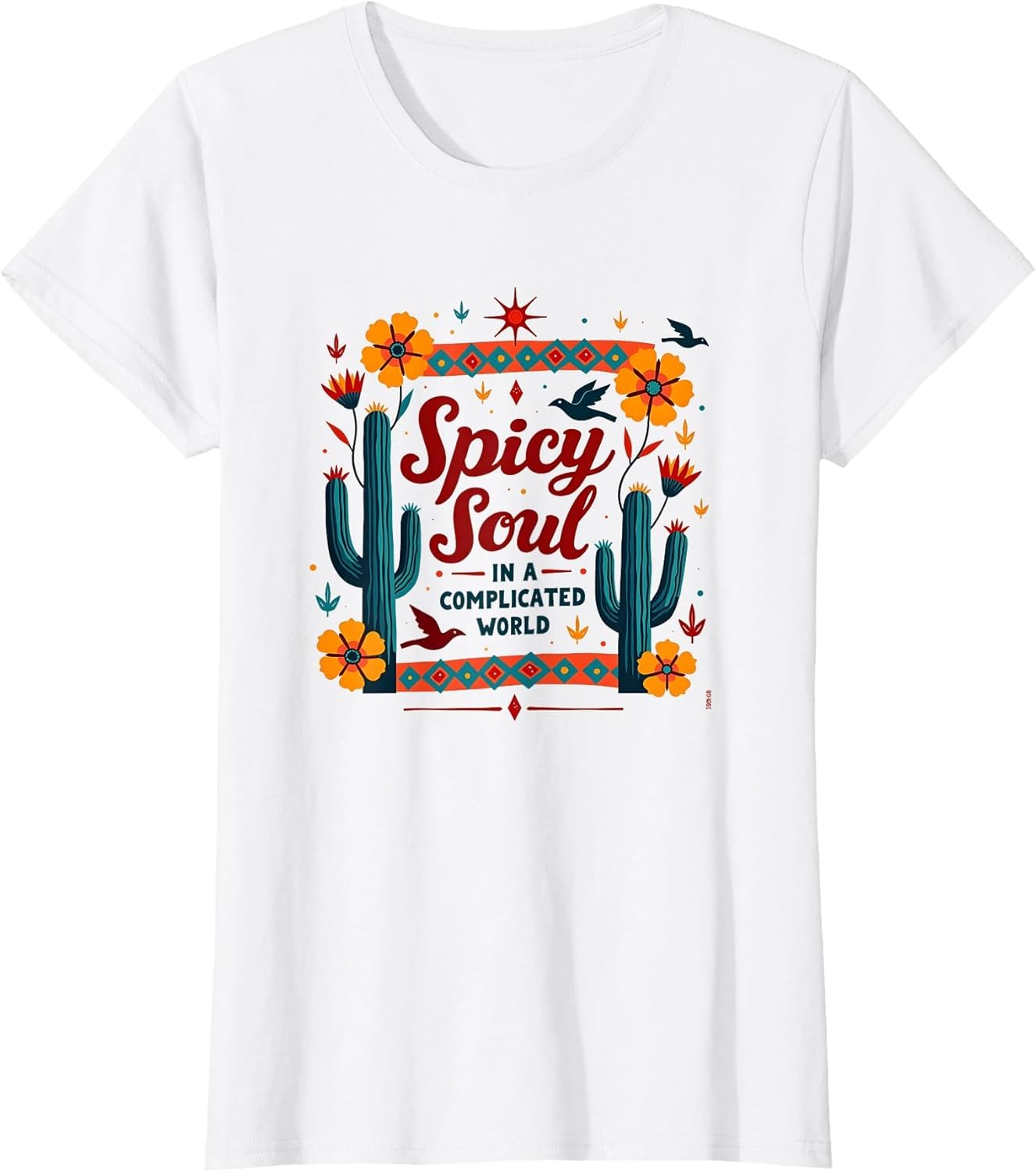 Mexican Spicy Soul Folk Art Cactus Graphic
