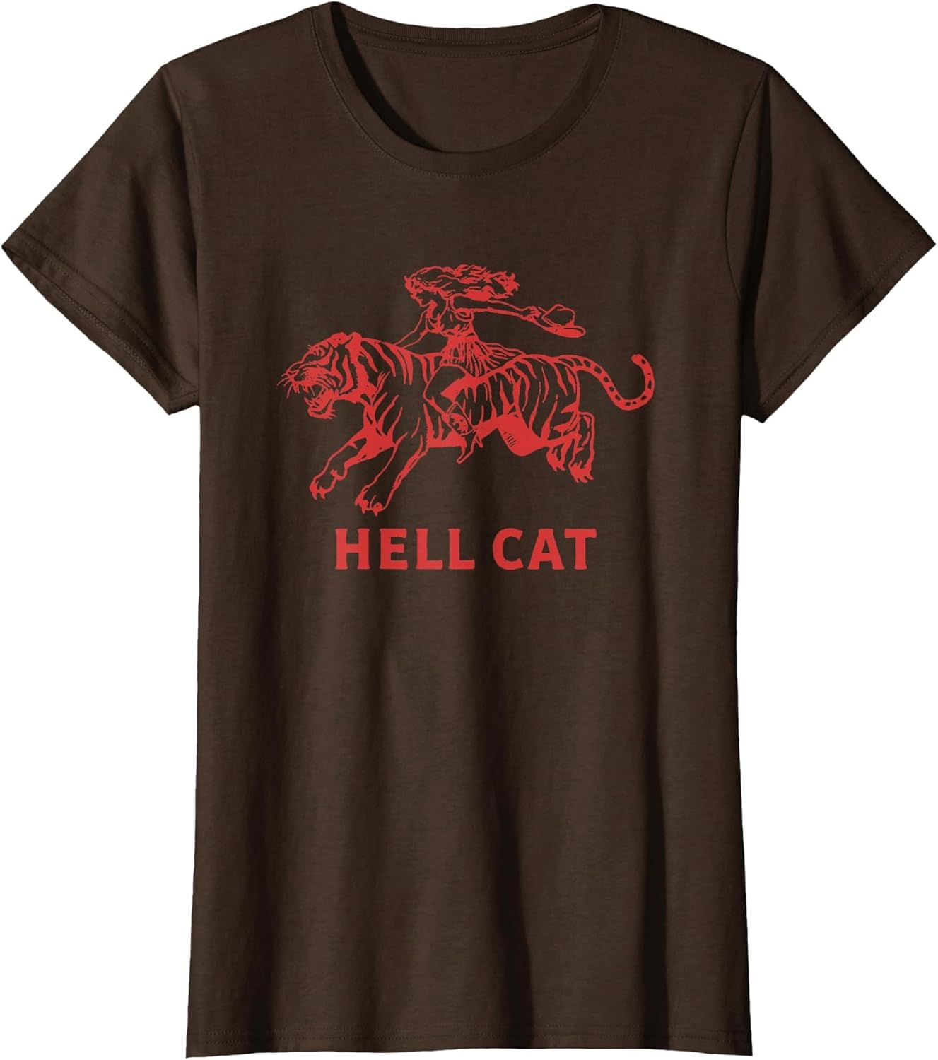 Cowgirl Riding Tiger Hell cat Vintage