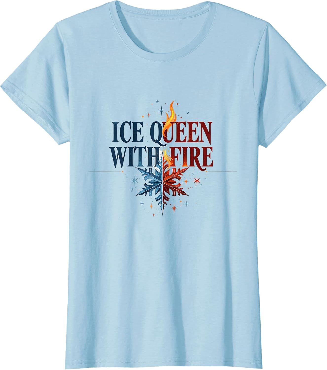 Ice Queen with Fire Snowflake Winter Design