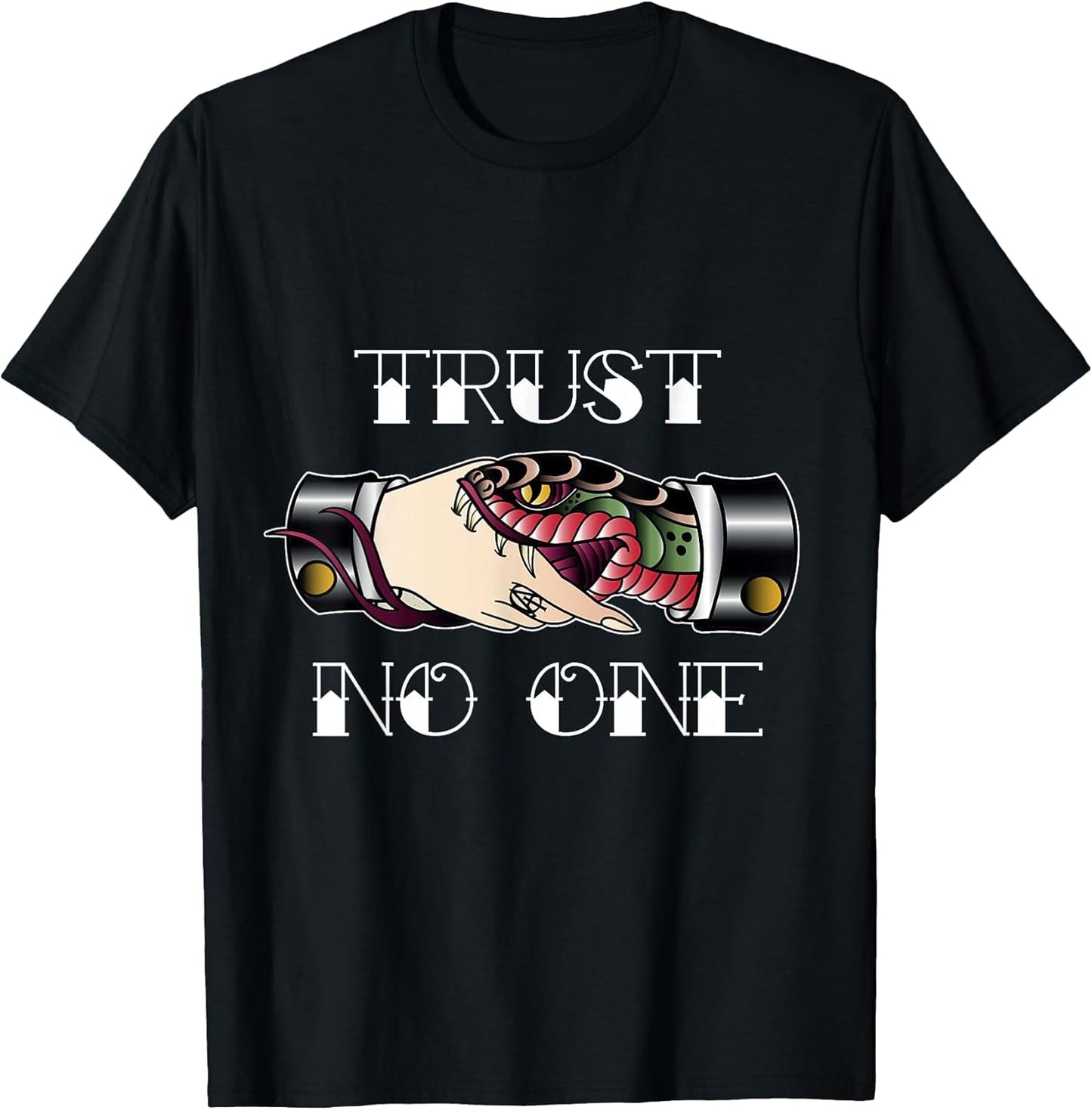 Trust No One Vintage Snake Hand Shake