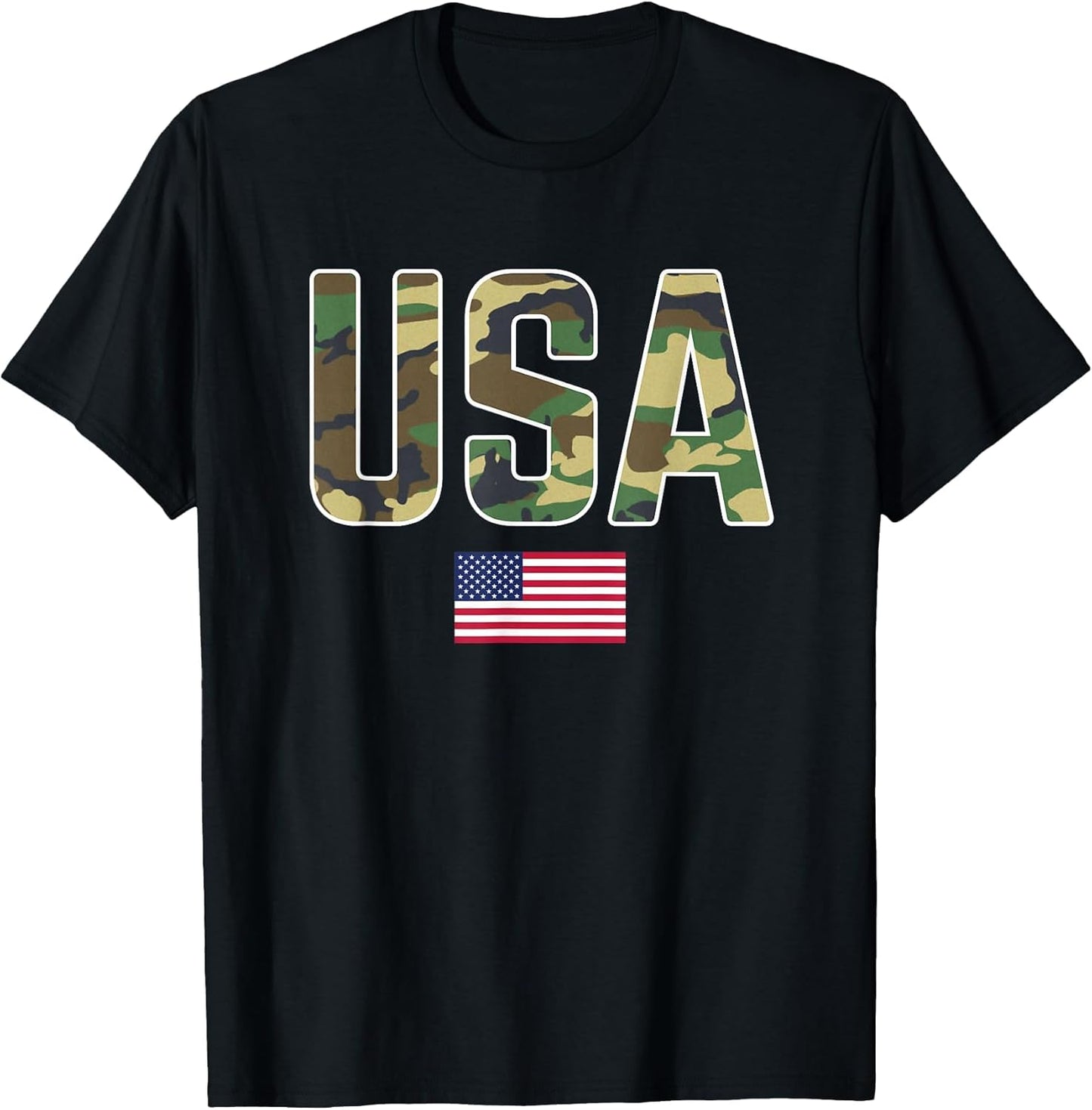 USA Camo Letters with American Flag Patriotic