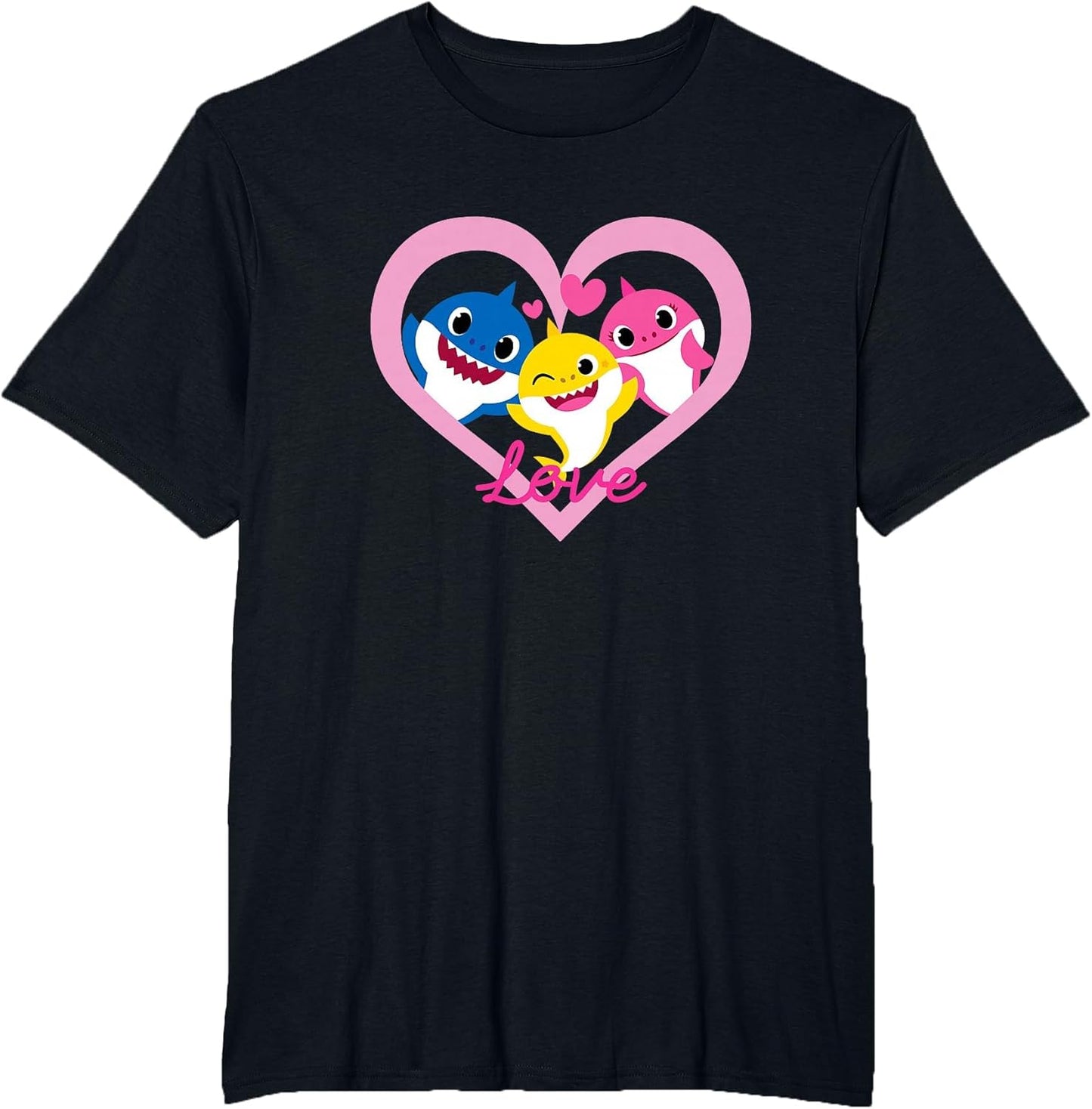 Baby Shark Family Love Pink Hearts