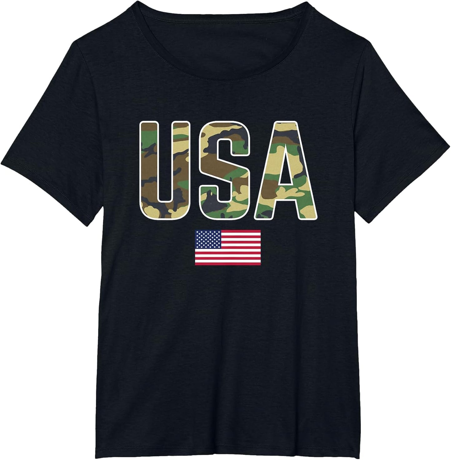 USA Camo Letters with American Flag Patriotic