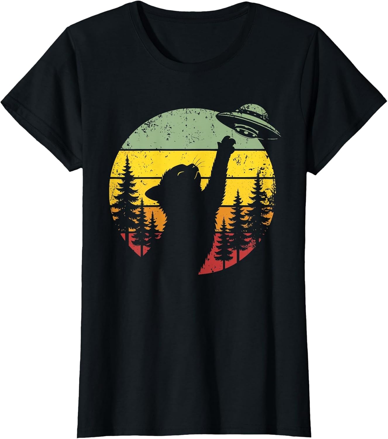 Cat UFO Shirt Alien Spaceship Funny Space Humor