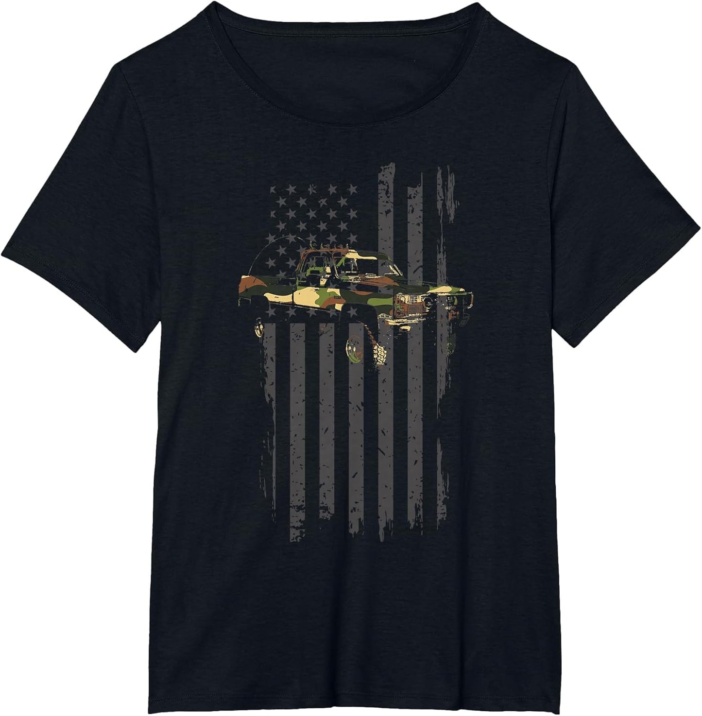 American Flag Camo Square Body Truck