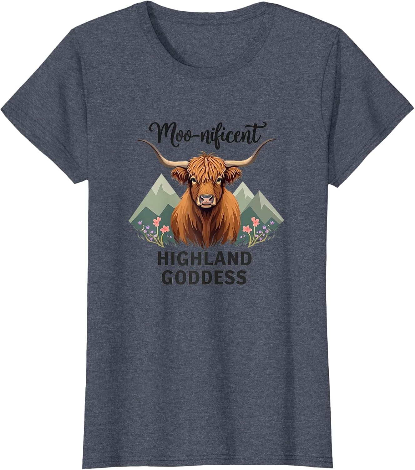 Moo-nificent Highland Goddess Cow Design