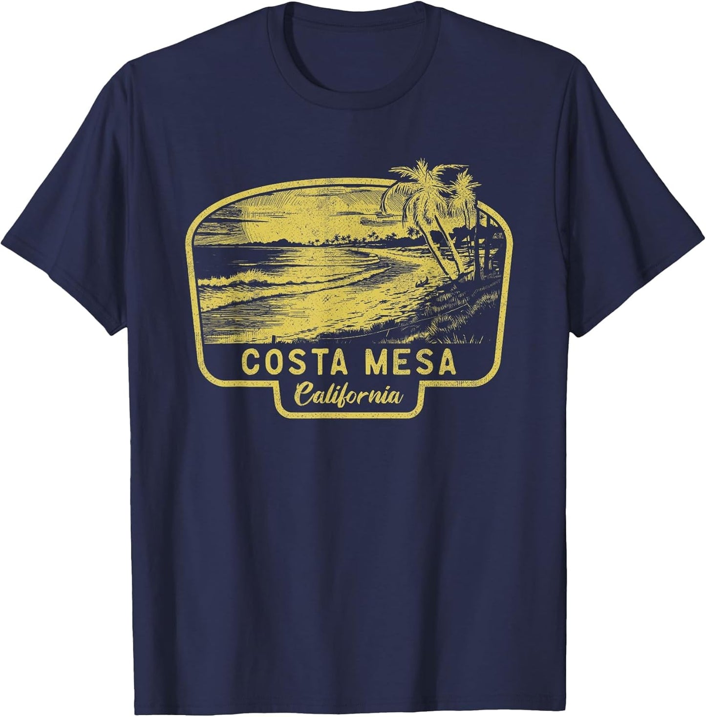 Costa Mesa California Beach Surf Vintage Blue