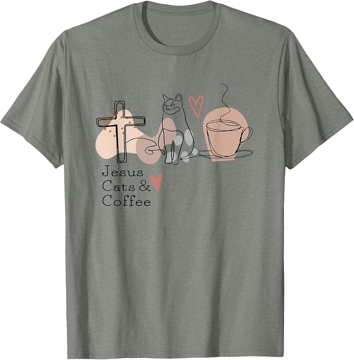 Jesus Cats and Coffee Minimalist Graphic Design