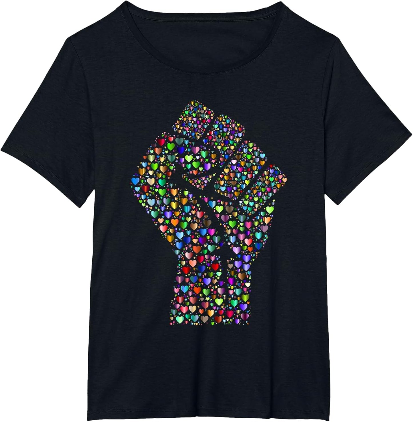 Resist Fist Rainbow Hearts Love