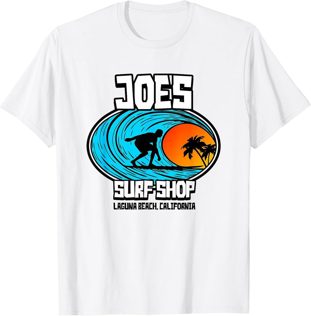 Joe's Surf Silhouette Surfer Logo Graphic