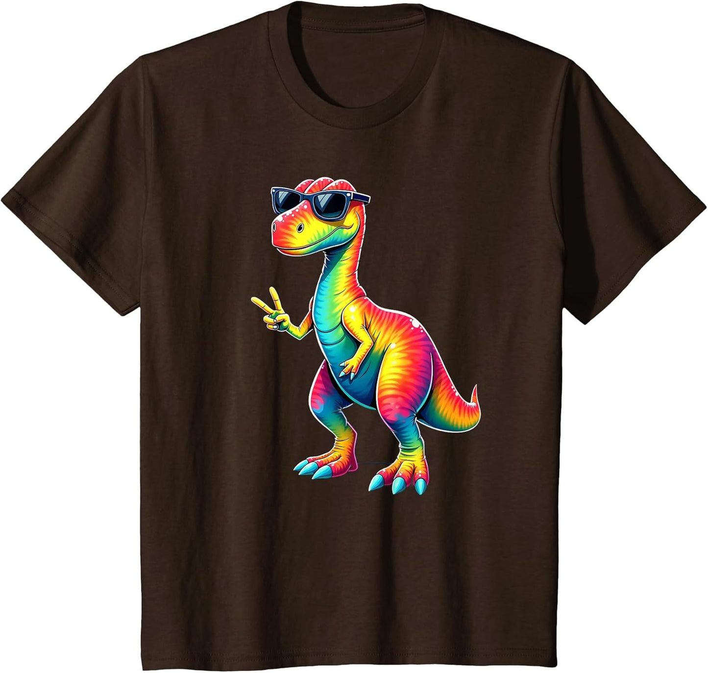 Hippie Tie Dye T-Rex Dino Peace Sign