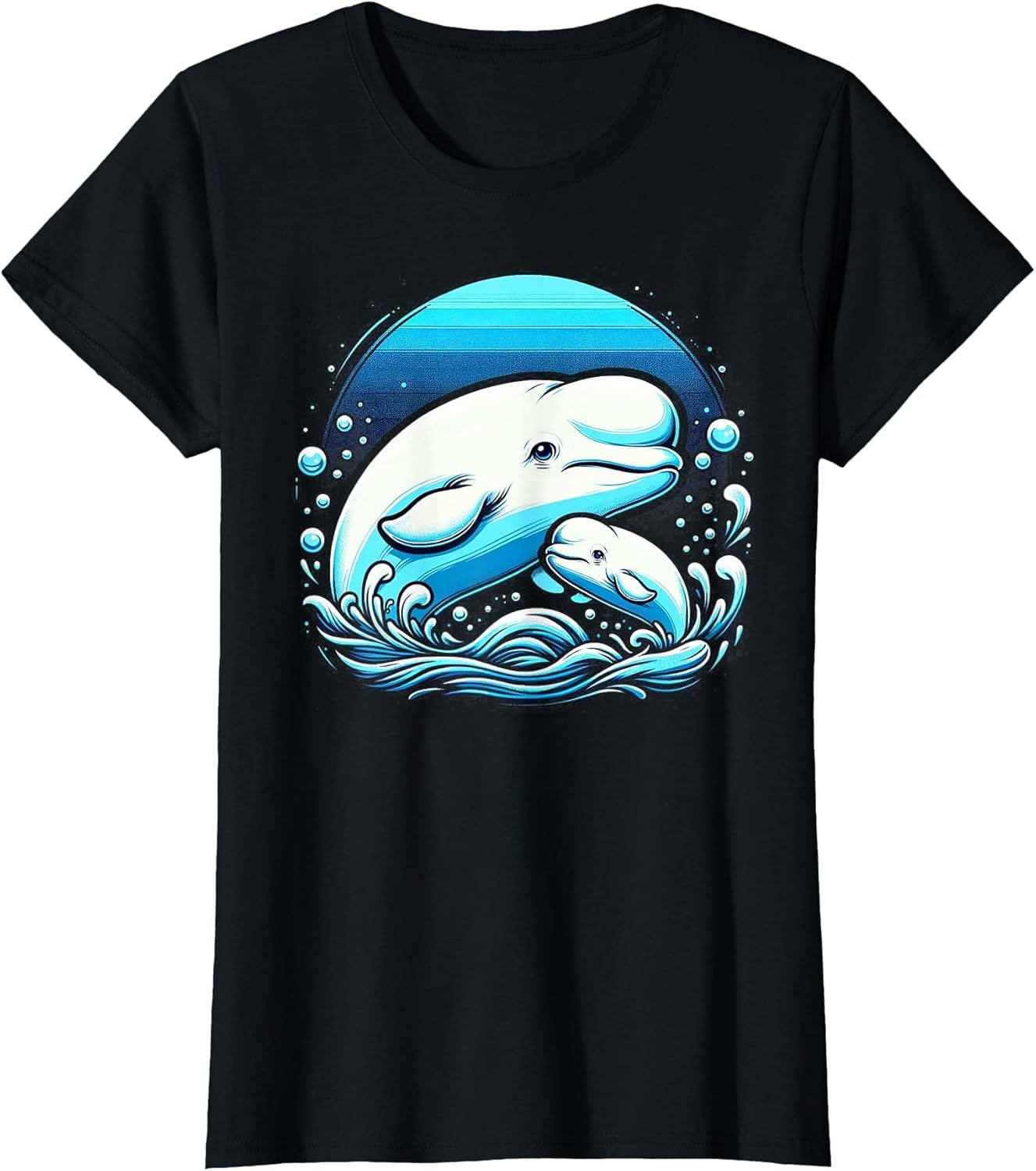 Ocean Mammal Mom and Baby Beluga Whale Kawaii