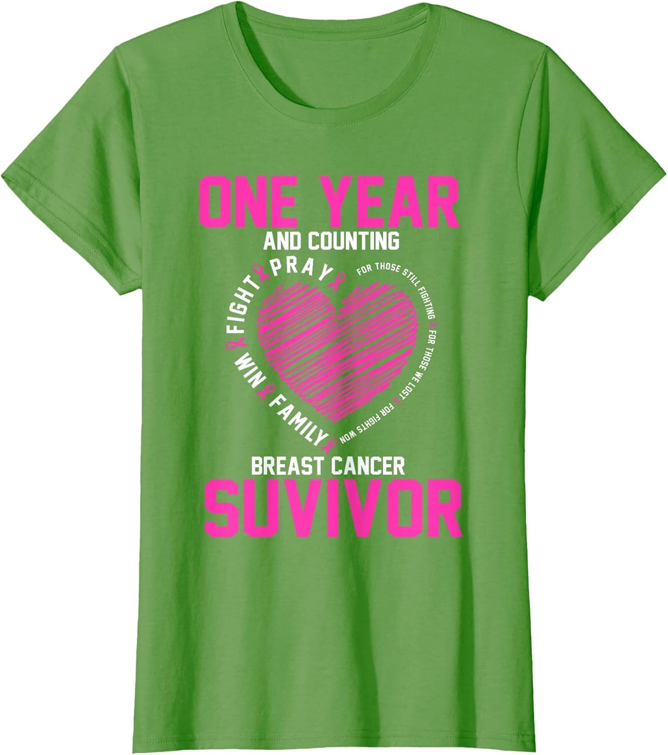 1 Year Cancer Free Pink Breast Cancer Awareness