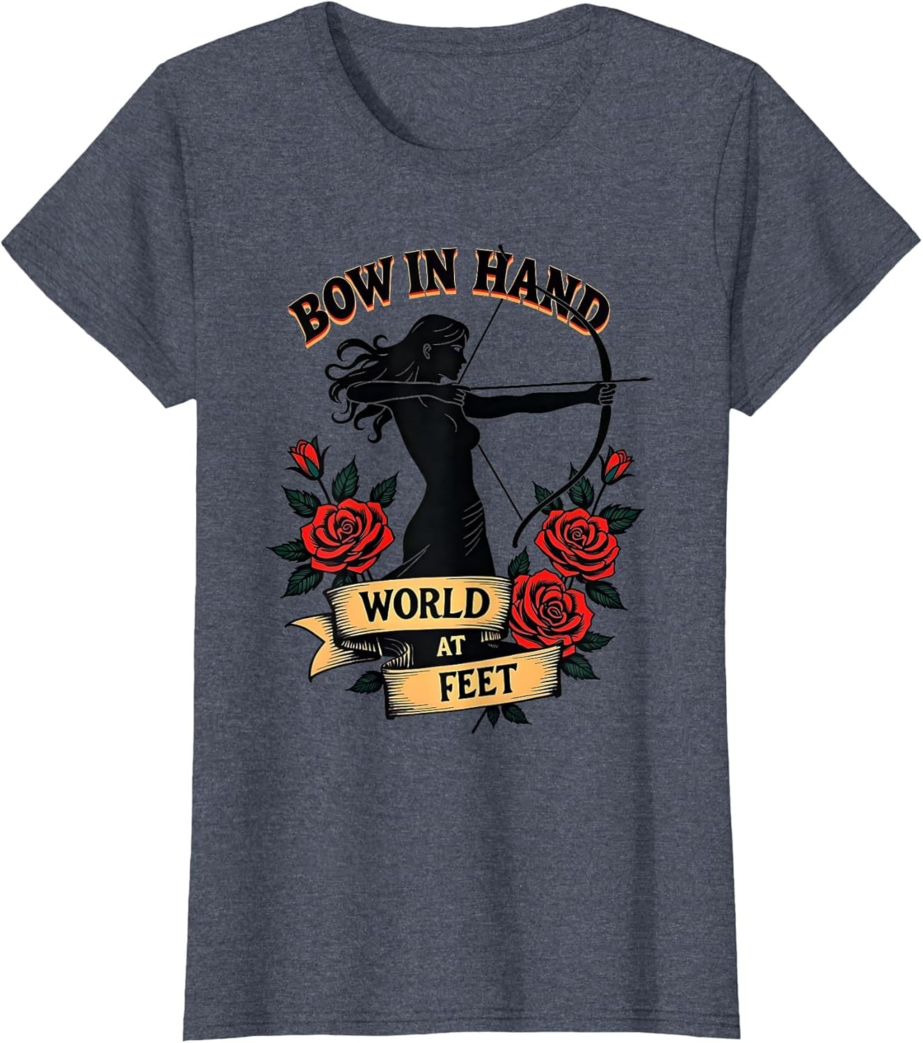 Bow In Hand World At Feet Archery Women Design