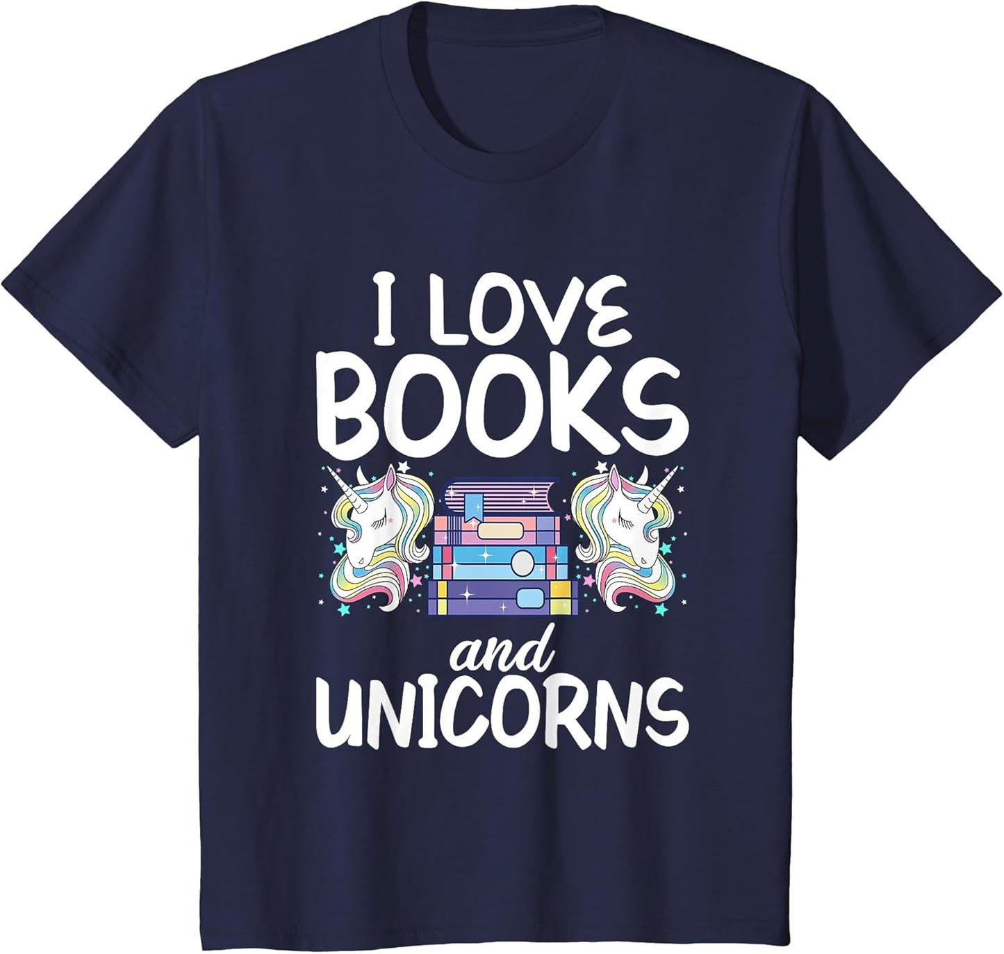 I Like Books and Unicorns Reading Girl