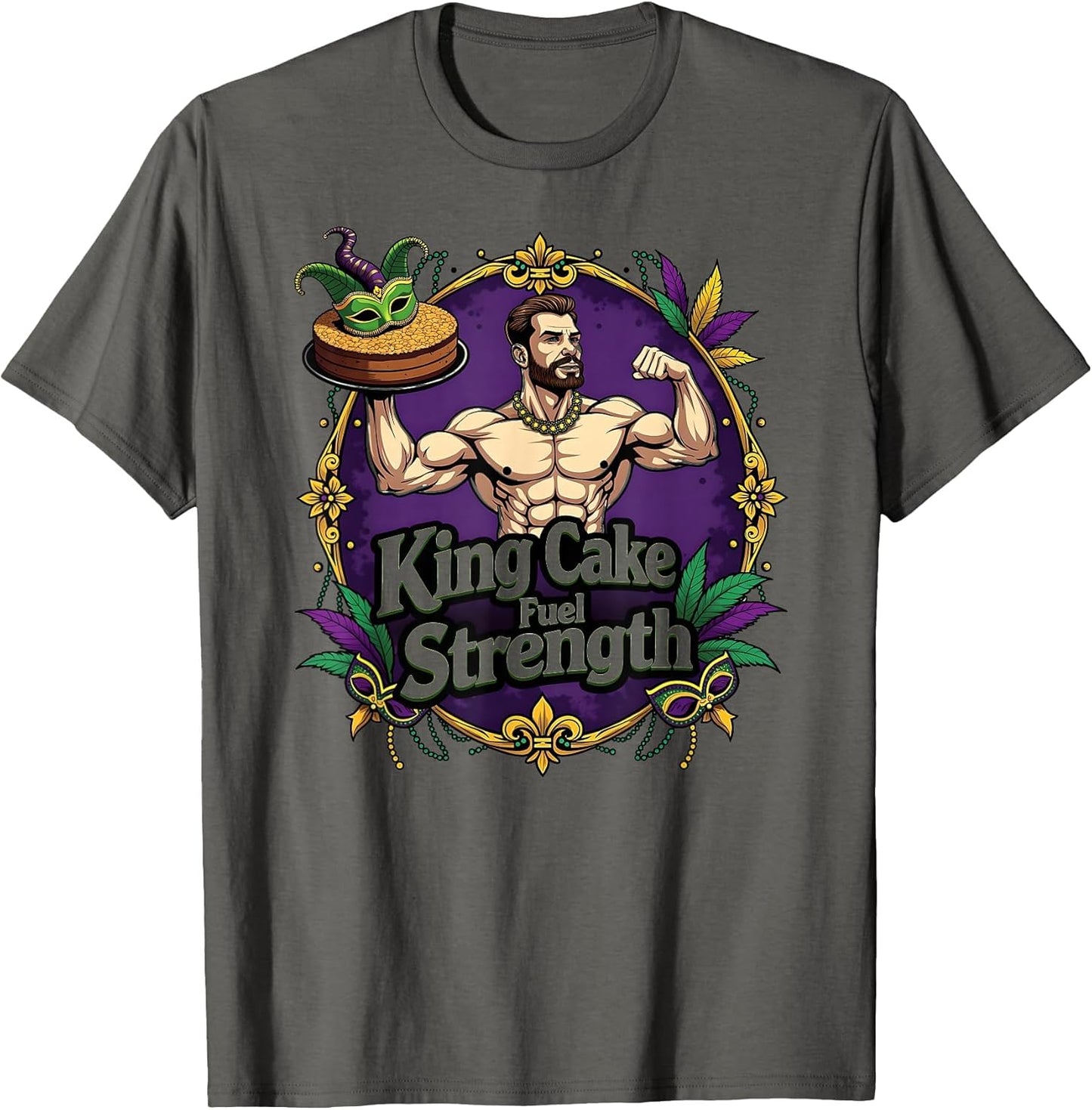 King Cake Fuel Strength Mardi Gras Design