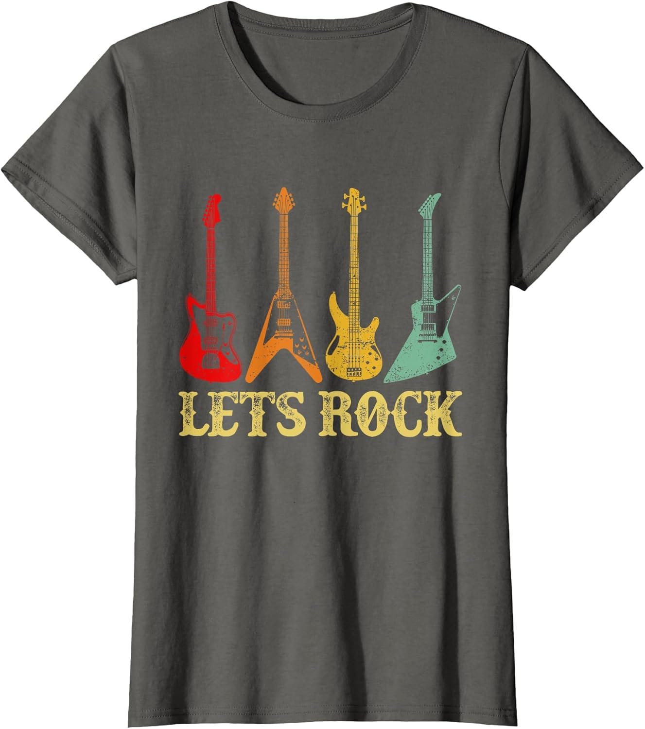 Vintage Retro Lets Rock Rock n Roll Guitar