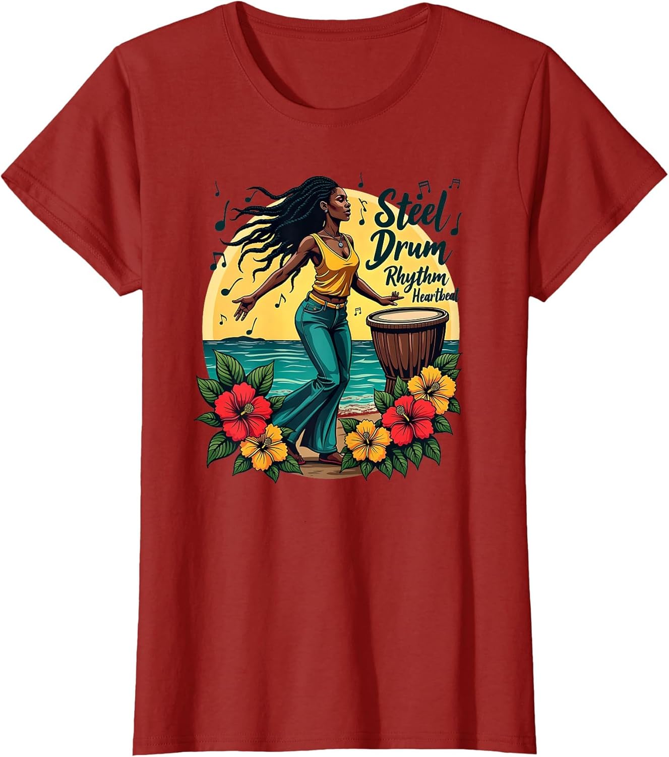 Steel Drum Rhythm Heartbeat Jamaica Design