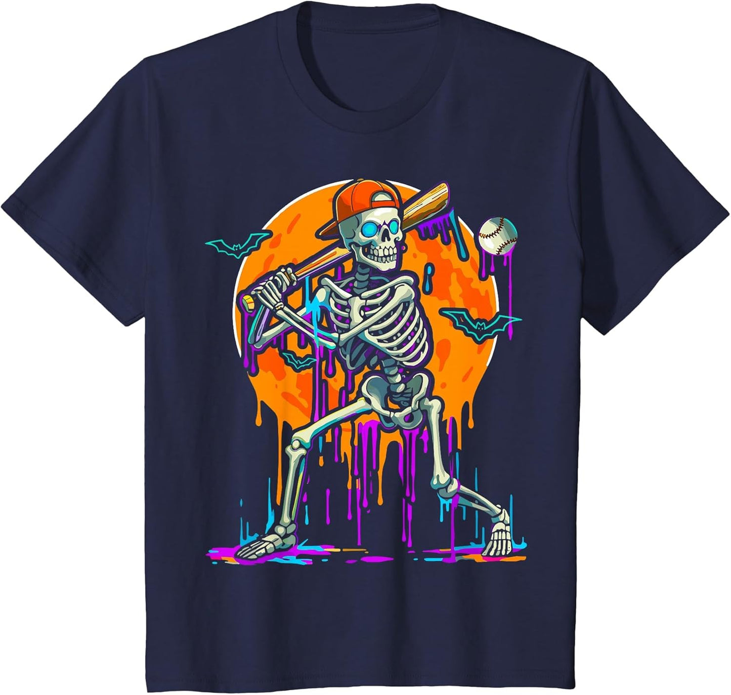 Baseball Skeleton Drip Batting Halloween