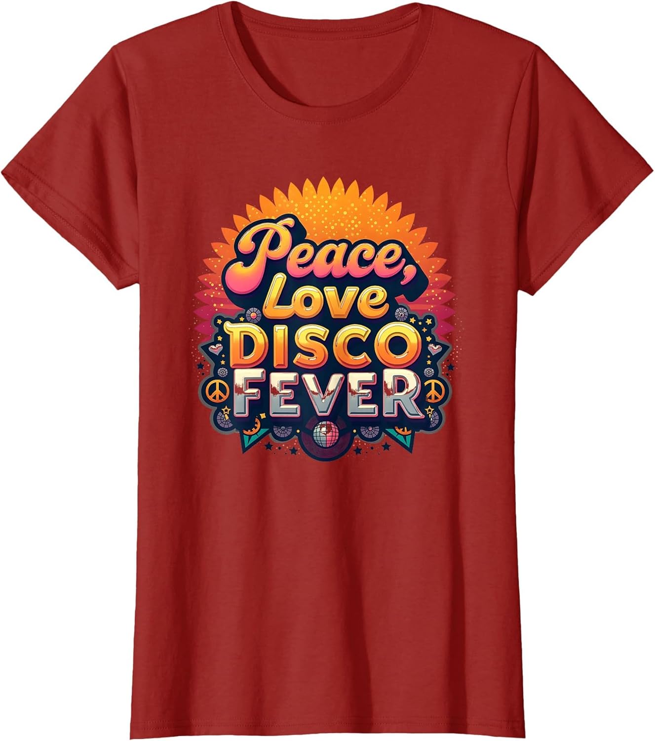 Peace Love Disco Fever Retro 70s Design