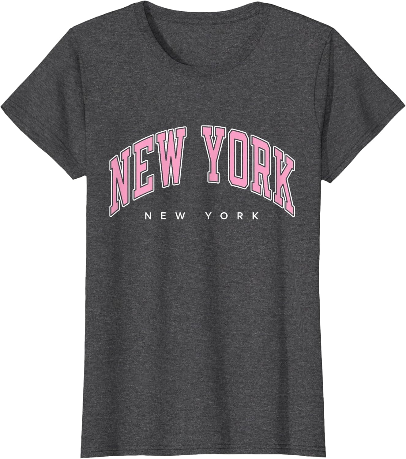 New York New York NY Varsity Style Pink Text