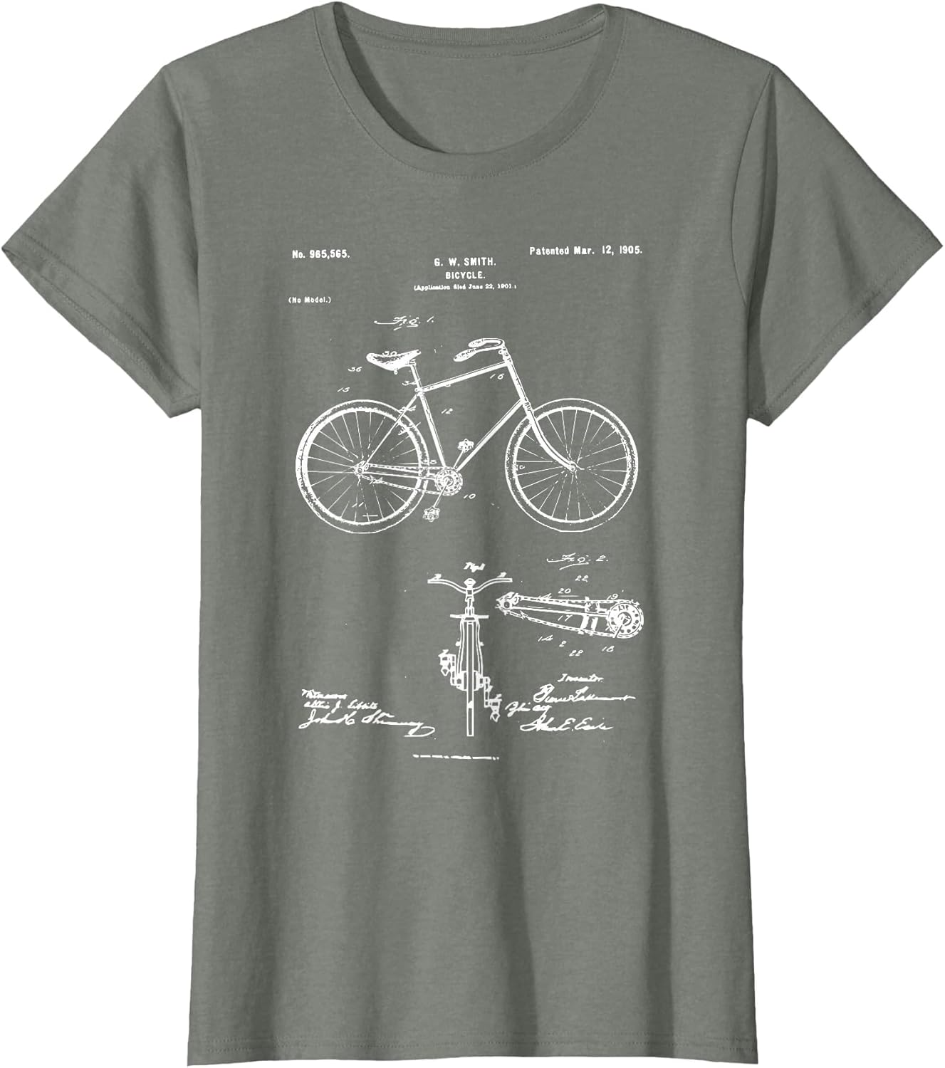 Vintage Patent Print 1900 Bicycle , Bike Shirt