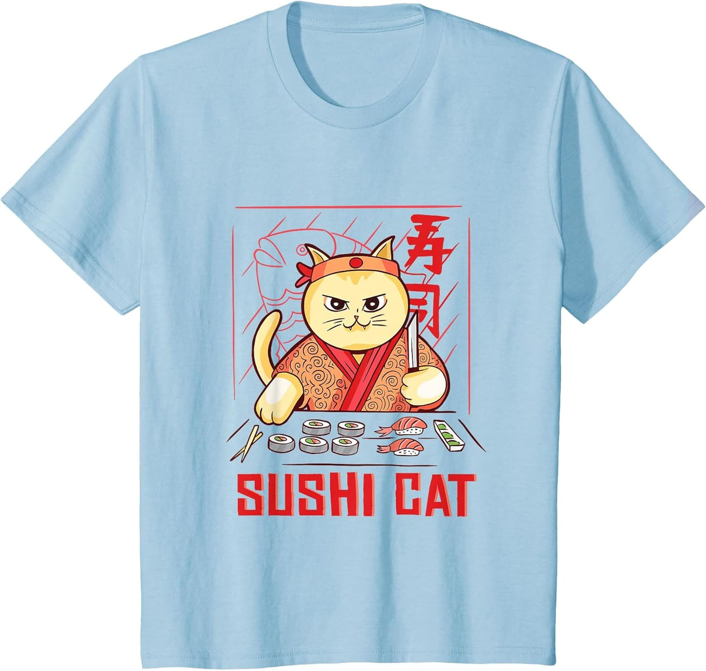 Sushi Cat Funny Japanese Chef Food Graphic