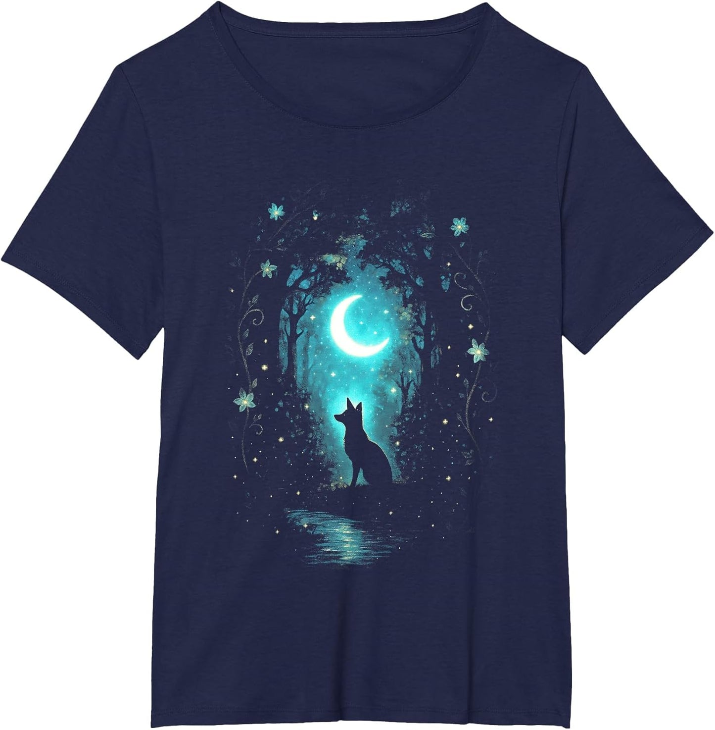 Wolf Forest Night Stars Nature Mystical