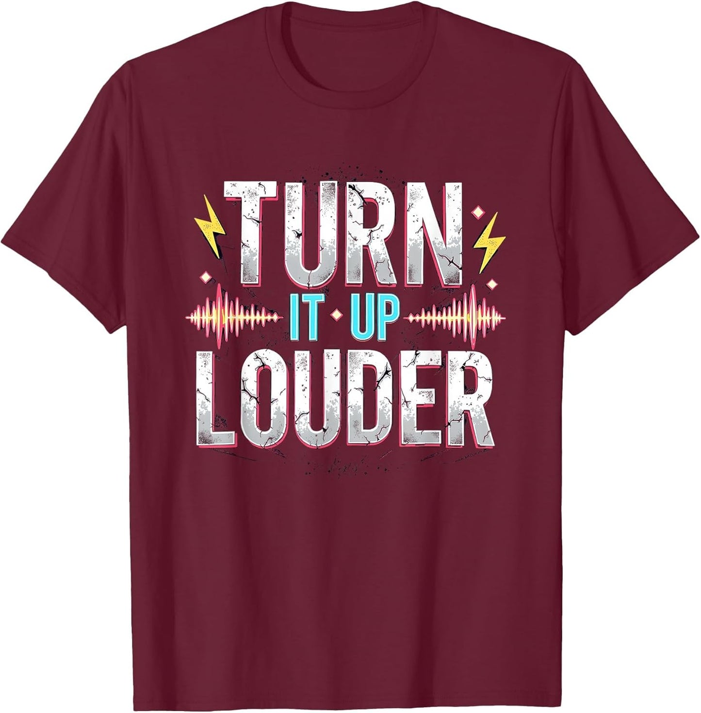Turn It Up Louder 80s Rock Band Design