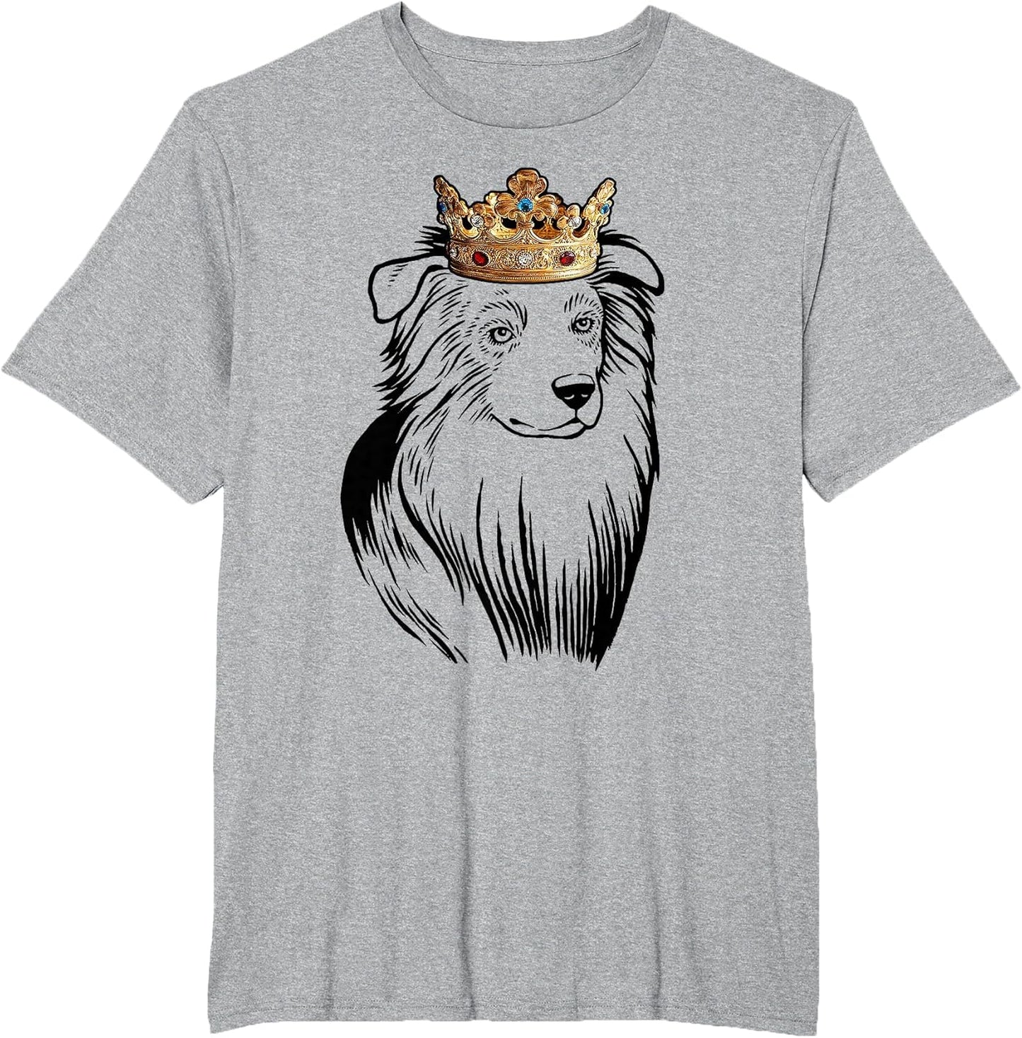 Australian Shepherd Dog Wearing Crown