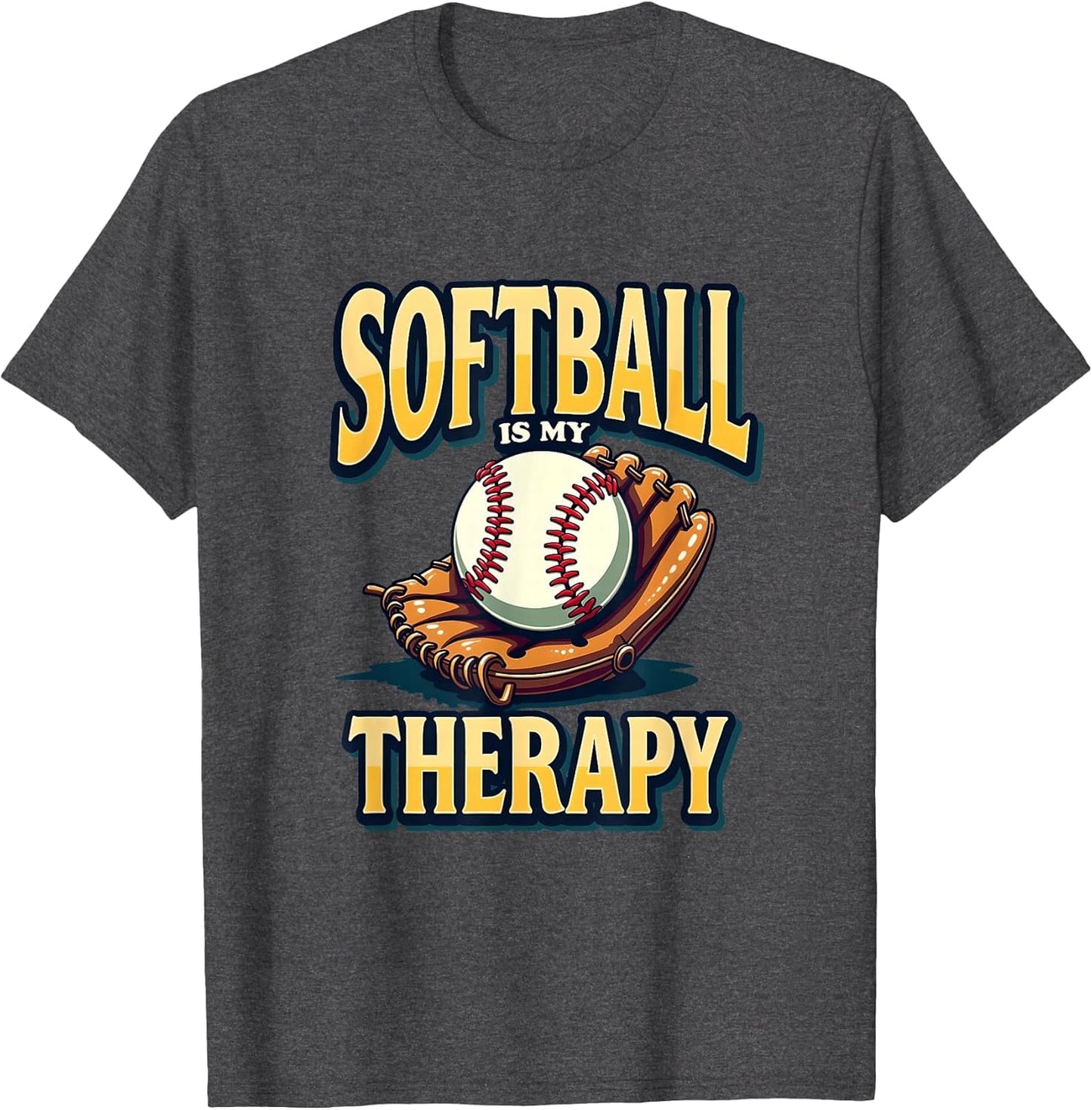 Softball Is My Therapy Funny Softball Design