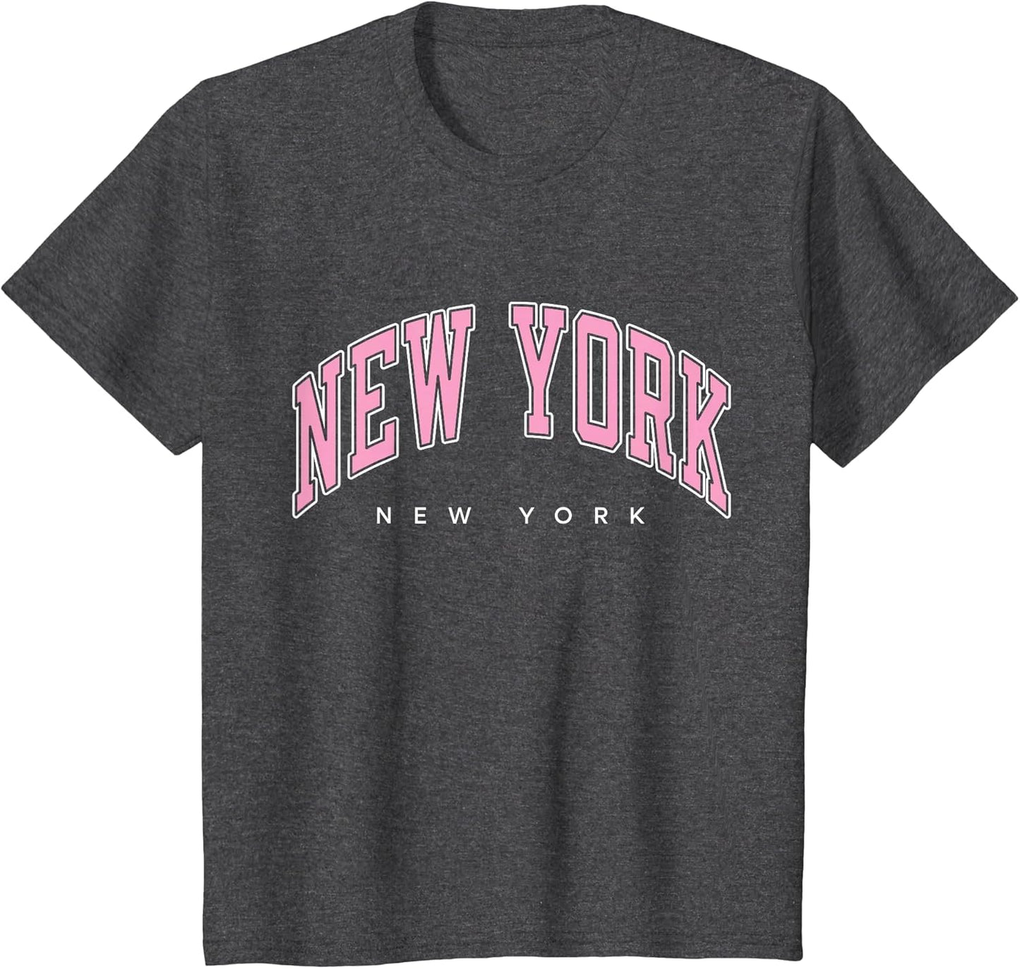 New York New York NY Varsity Style Pink Text