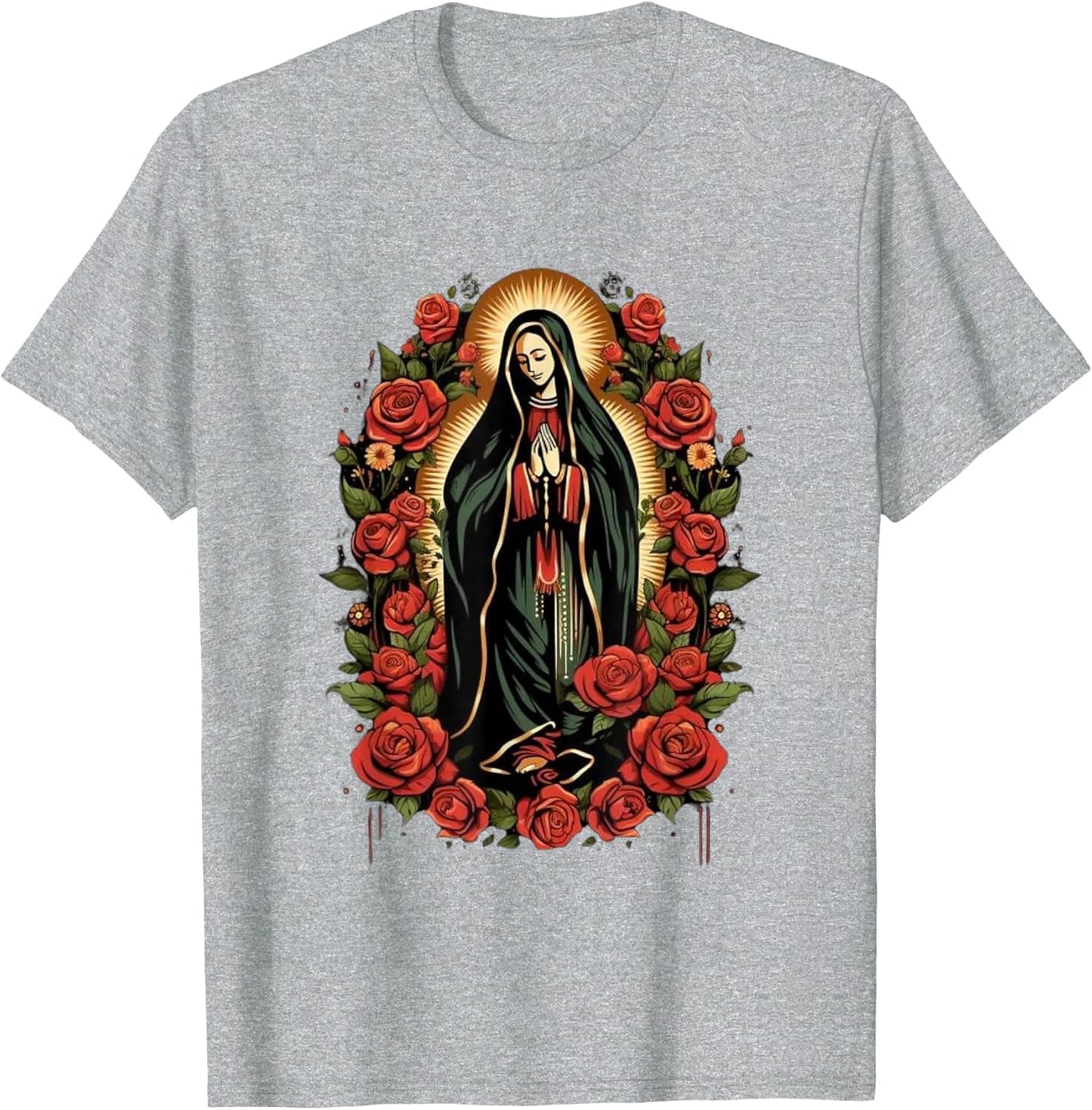 Our Lady De Guadalupe Shirt Men Women Roses