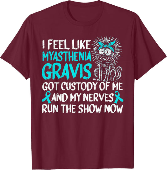 Funny Myasthenia Gravis Warrior T-Shirt - T-Shirt | Maroon