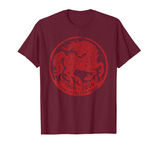 1966 2026 Year of The Fire Horse 60th Birthday Zodiac T-Shirt