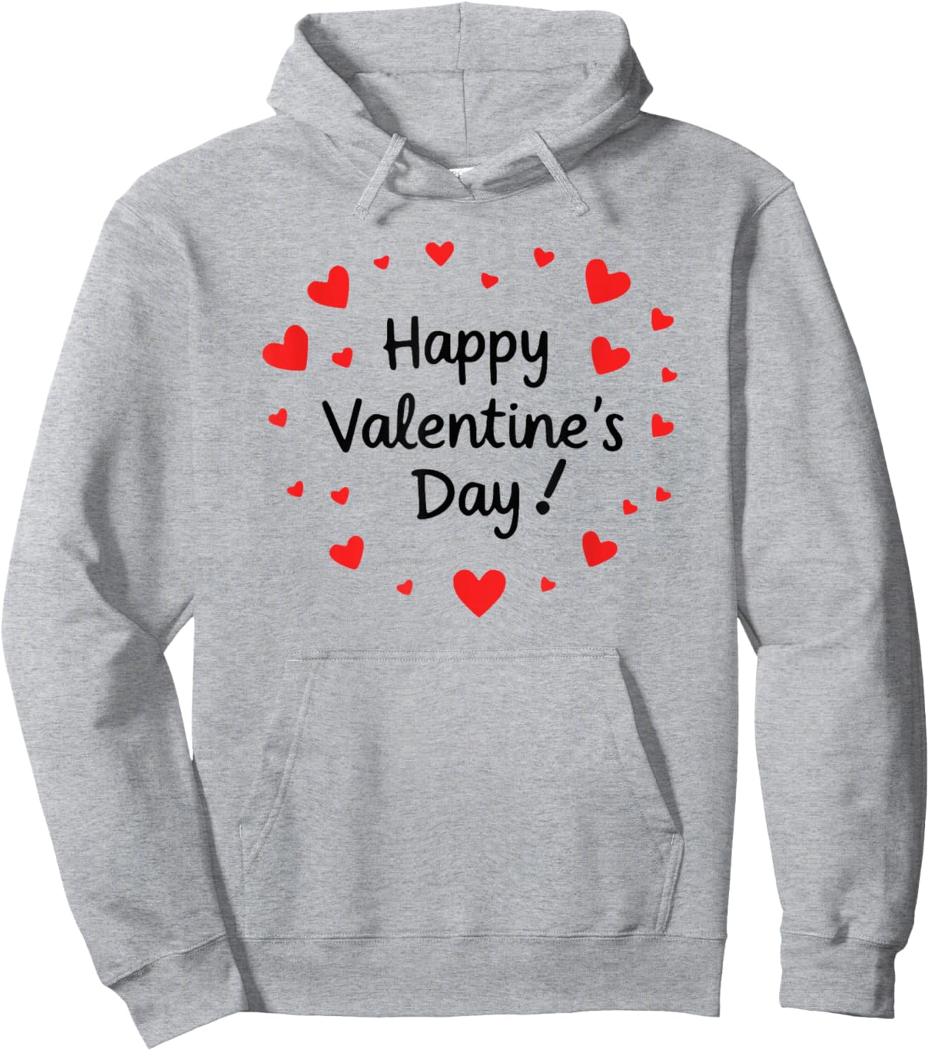 Simple Text and Hearts Valentine's Day Hoodie - Hoodie | Ash