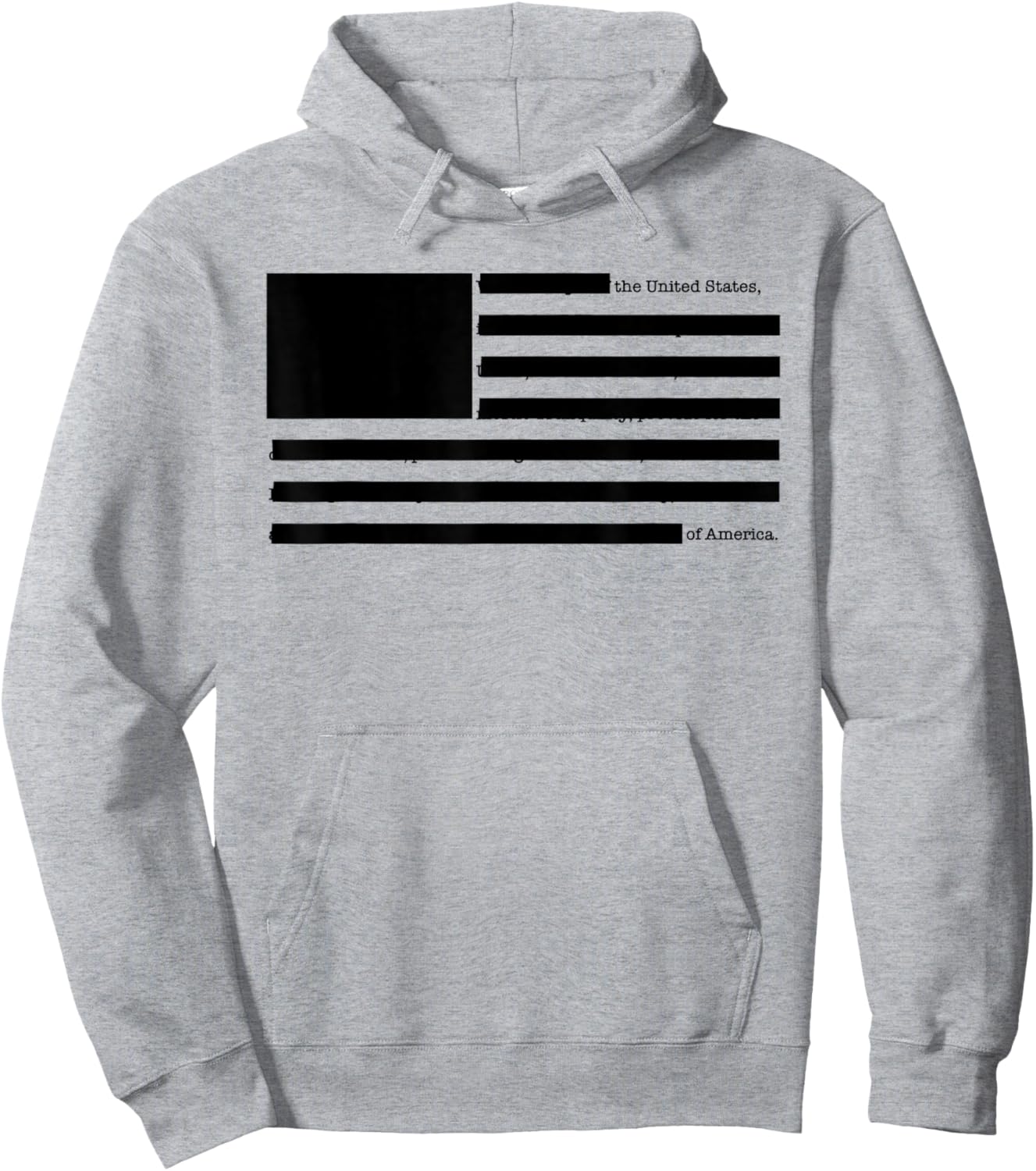 Redacted American Flag Censored USA Satire Hoodie - Hoodie | Ash