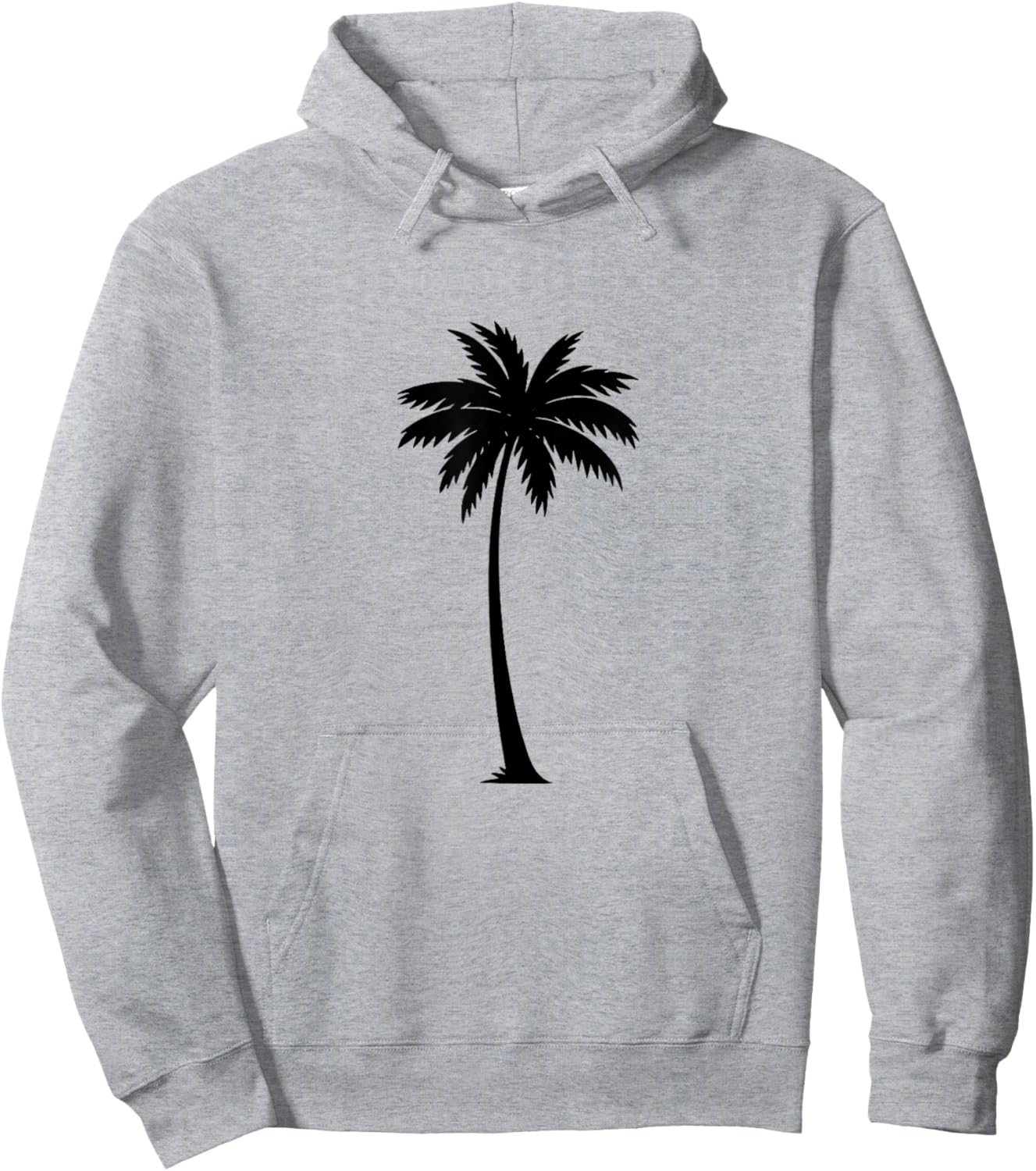 Minimalist Palm Tree Silhouette Coastal Design Hoodie - Hoodie | Ash