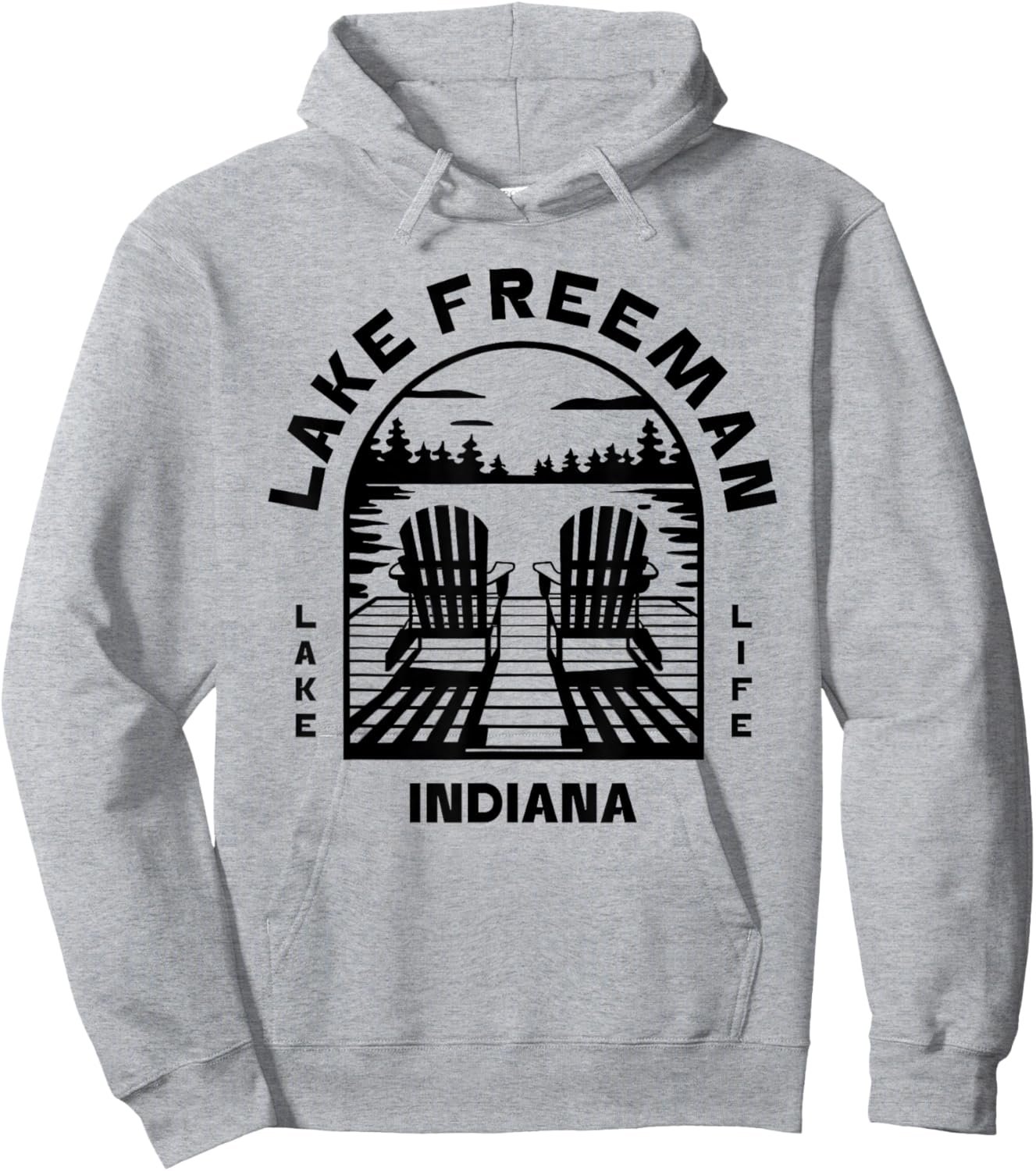 Lake Freeman Indiana Outdoors Vintage Hoodie - Hoodie | Ash