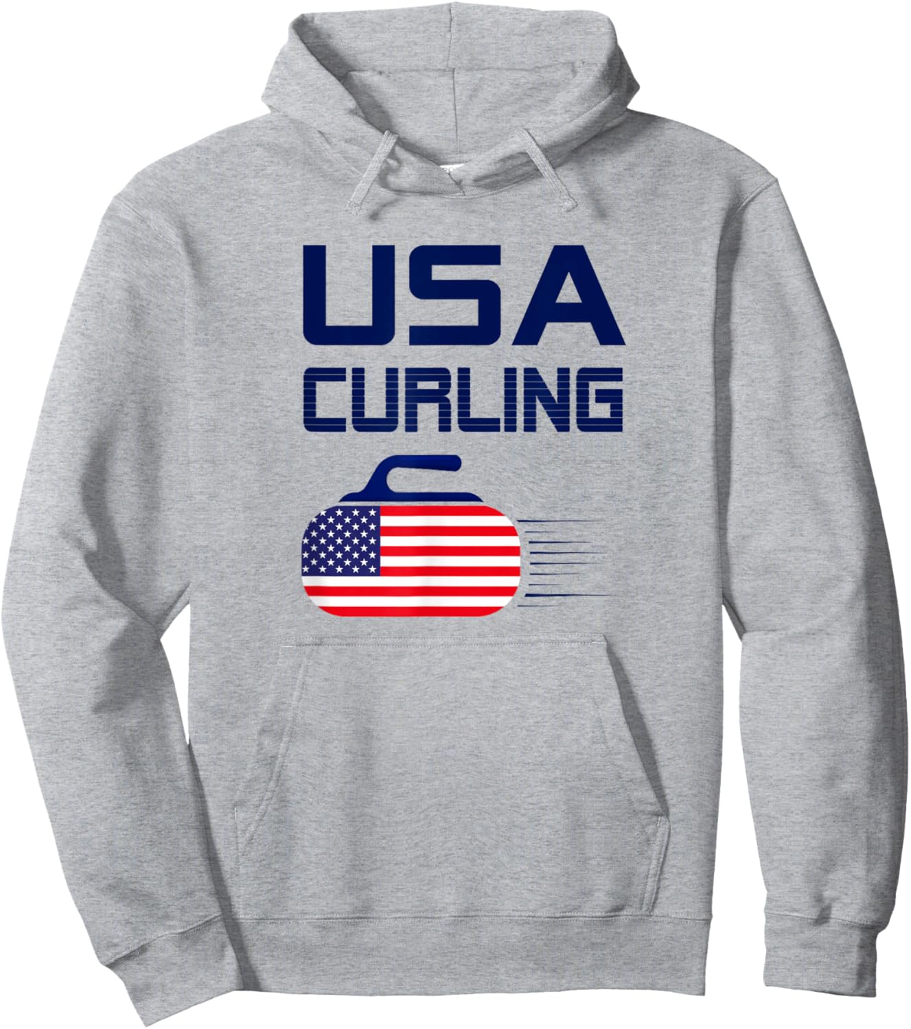 American Flag USA Ice Curling Rock Curler Hoodie - Hoodie | Ash