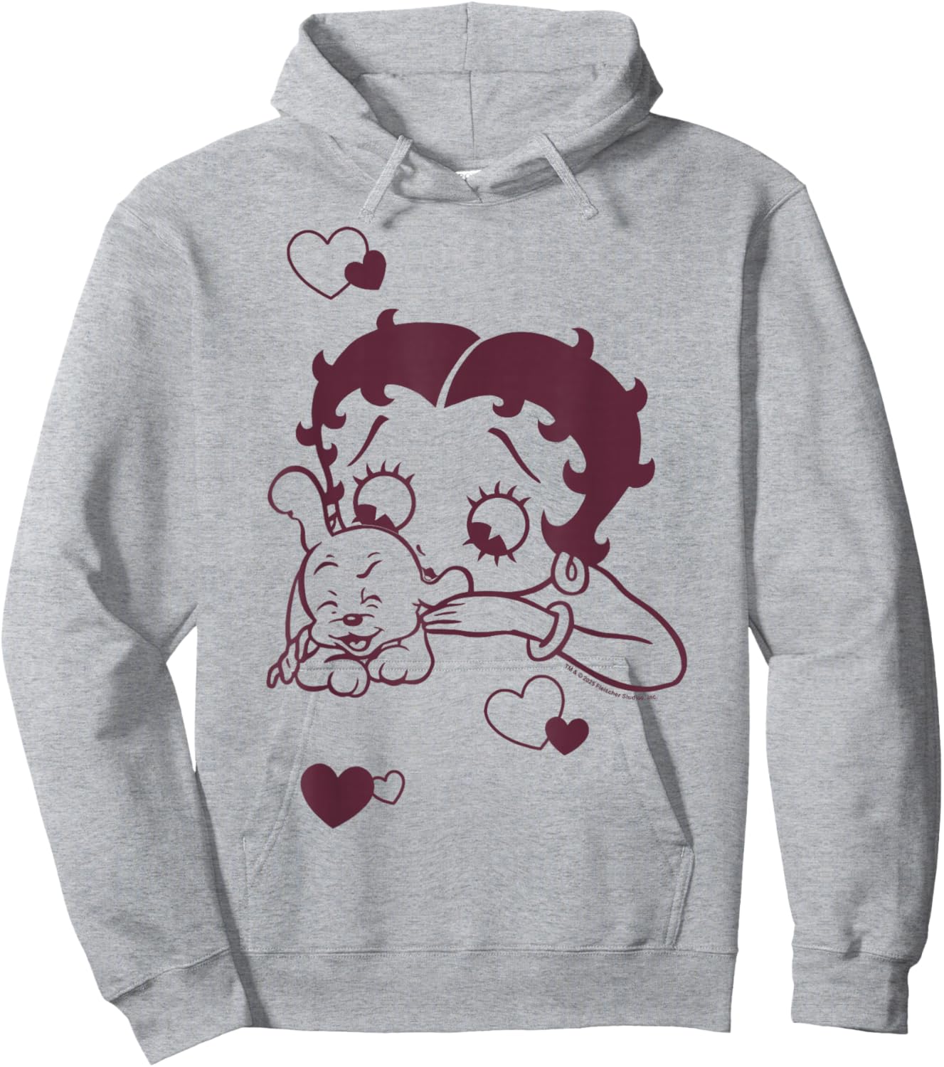 Betty Boop Betty Hugging Pudgy Heart Hoodie - Hoodie | Ash