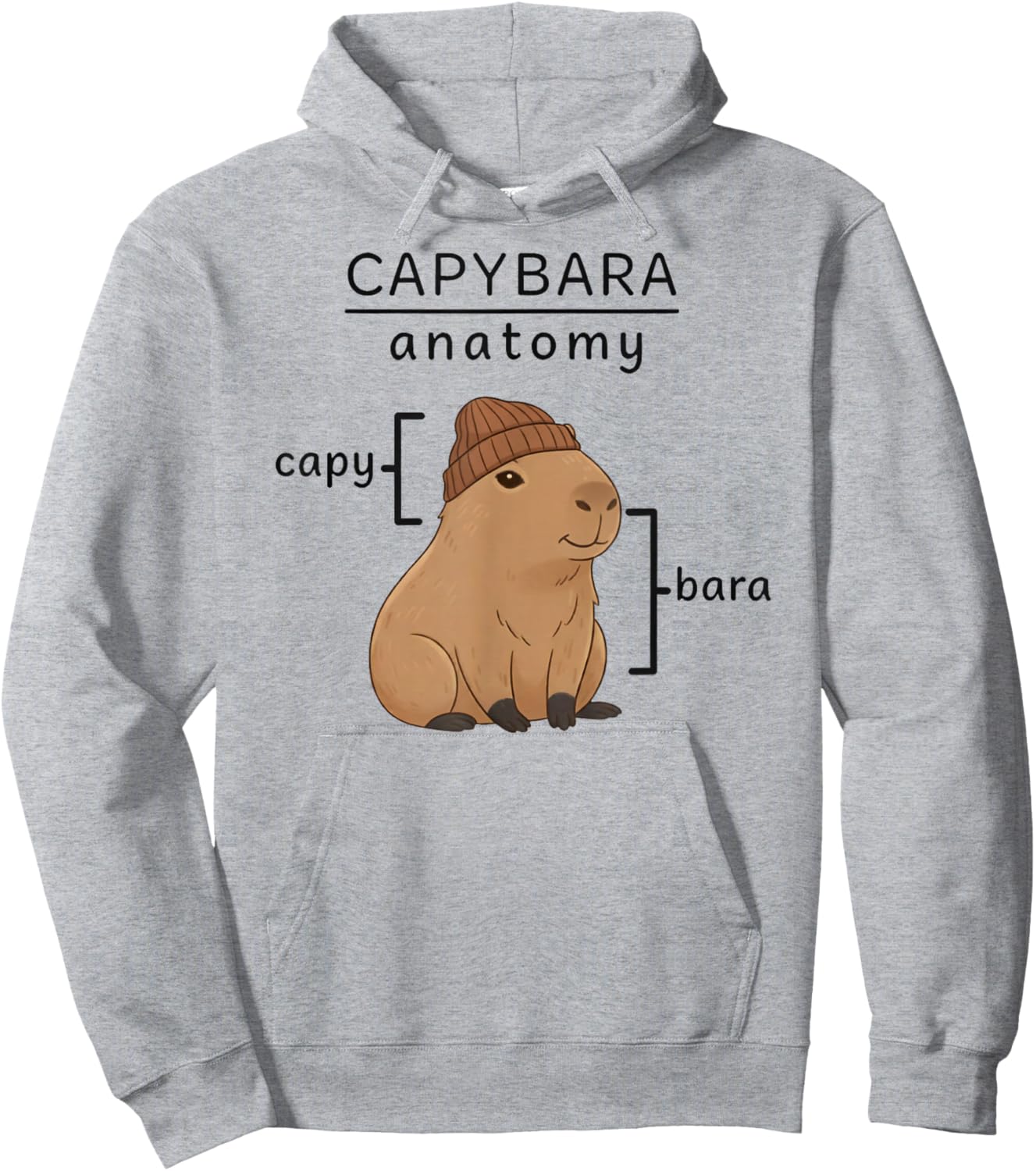 Funny Capybara Anatomy Zoo Boys Girls Kids Hoodie - Hoodie | Ash