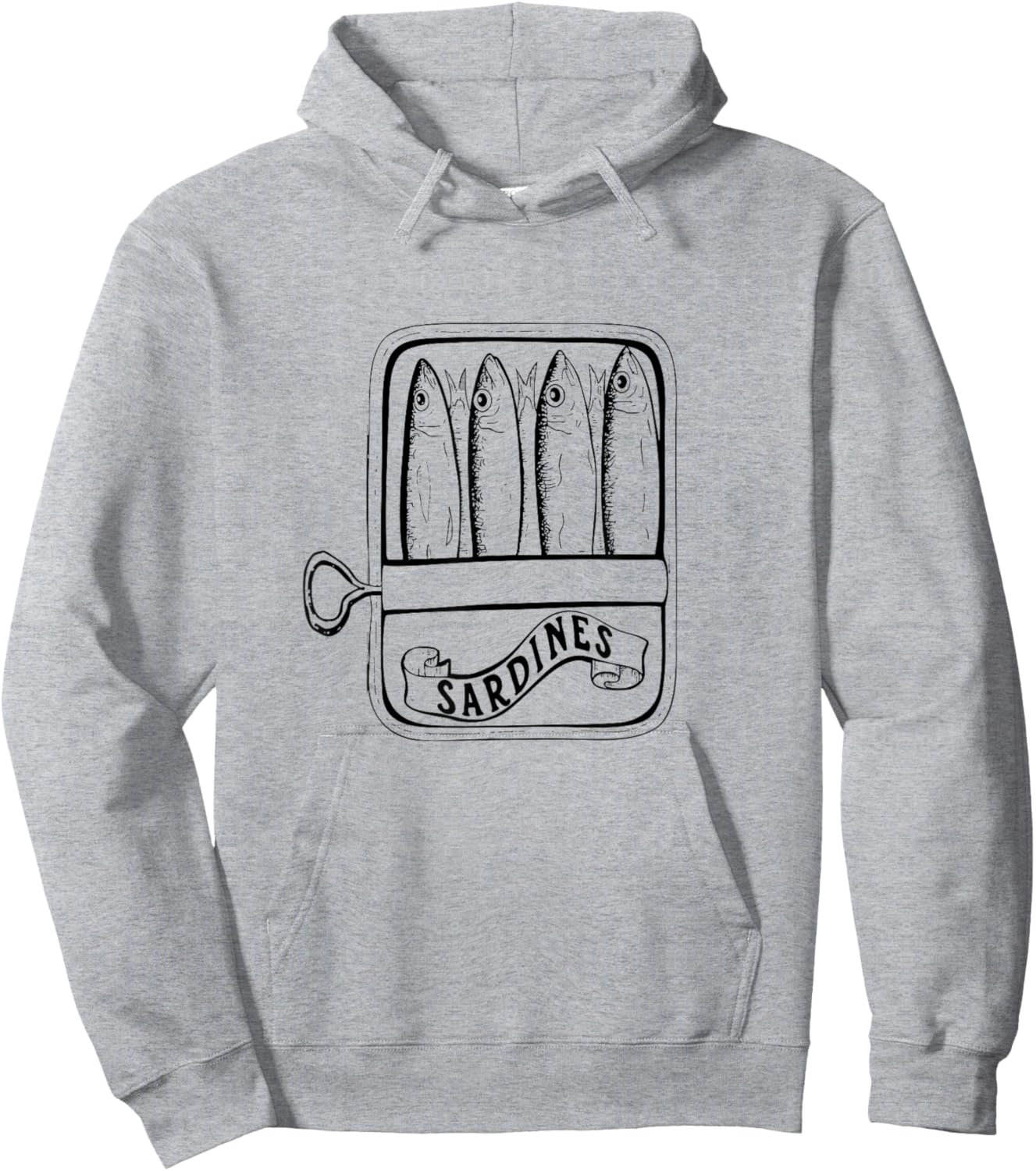 I Love Sardines Fun Retro Fish Design Hoodie - Hoodie | Ash