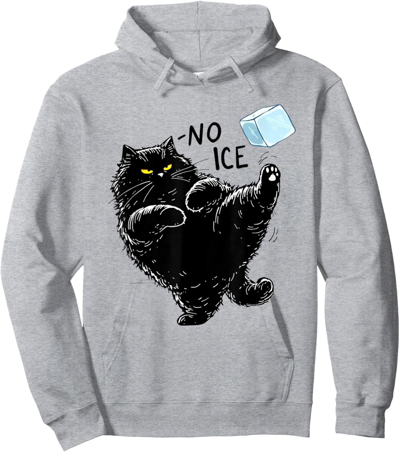 Angry Cat No Ice Beverage Meme Gifts Hoodie - Hoodie | Ash