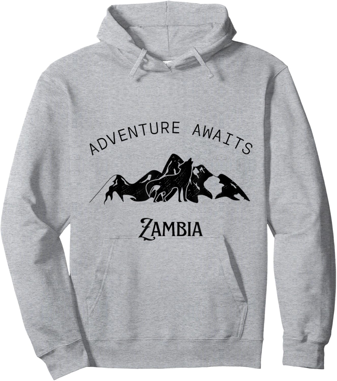 Adventure Awaits Vacation Travel Zambia Hoodie - Hoodie | Ash