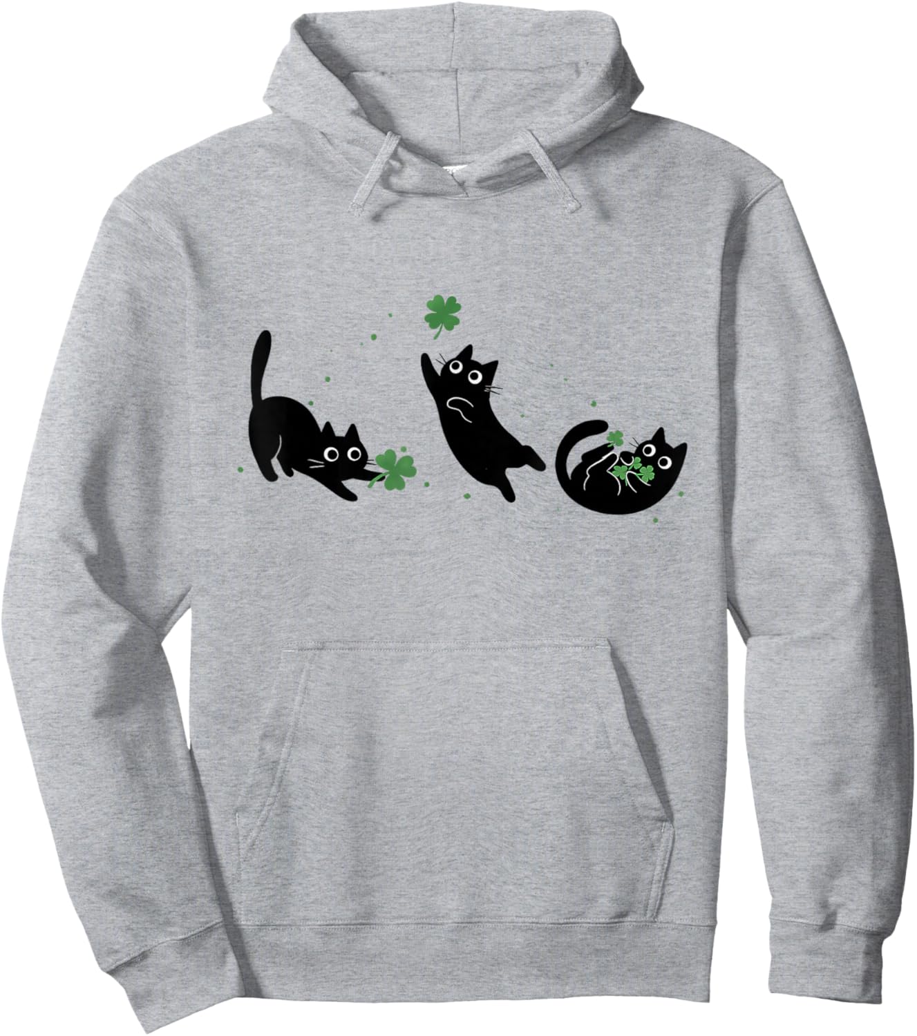 St. Patrick's Day Black Cat Hoodie - Hoodie | Ash
