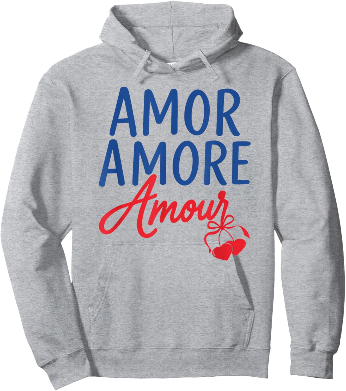 Amor Amore Amour Romantic Love Hoodie - Hoodie | Ash